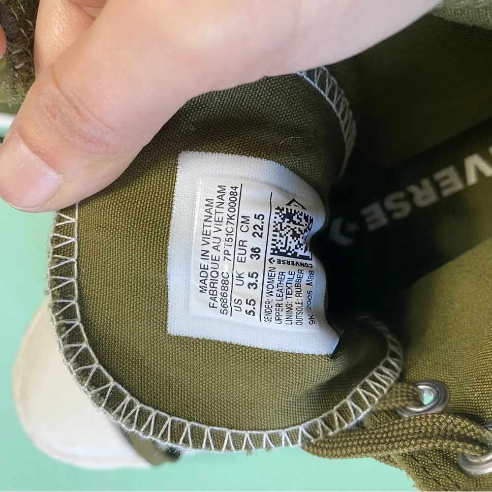 Converse Chuck Taylor All Star Lift Platform Moss Green Sneakers Size 5.5
